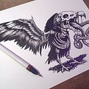 Cuervo zombie . Projekt z dziedziny Sketching, Kreat, wność,  R, sunek, Trad, c, jna ilustracja i Sketchbook użytkownika Carlos Adrián De La Paz Almaraz - 20.03.2026