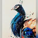 Watercolour peacock … free process video coming soon!  . Pictură în acuarelă și Pictura de Sarah Stokes - 03.23.2026