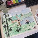 Garden break. Un proyecto de Dibujo, Ilustración tradicional y Pintura a la acuarela de Elda González - 04.04.2026