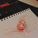 Primeira vez pintando a lapis. Un proyecto de Dibujo con lápices de colores, Dibujo, Dibujo de Retrato y Sketchbook de Francyelle Mota - 07.04.2026