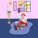 Girl reading. Desenho digital, Ilustração digital, Desenho e Ilustração tradicional projeto de a7la_zara - 25.04.2026