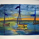 Sunset Seascape Painting . Ilustrasi Naturalistik, Lukisan, Dan Lukisan Cat Air proyek oleh Maryam Alauddin - 05.01.2026