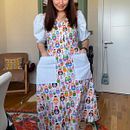 a cute dress with matryoshka doll print . % Ezgi Arıncı tarafından hazırlanan Dikiş, Moda Tasarımı, Kendin Yap, Ve Kalıpçılık ve Elbise Dikimi projesi - 05.07.2026
