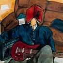 Un músico cansado (Mi proyecto final). Sketching, Creativit, Drawing, Traditional illustration, and Sketchbook project by Abril Molina - 05.08.2026