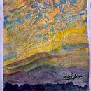 The Sunset 🌅 sky for the watercolor atmosphere drawing 🎨. Un progetto di Belle arti, Pittura, Sketchbook e Pittura ad acquerello di Ms. Yoko Wakabayashi - 13.05.2026
