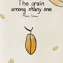 The grain among many one. Un proyecto de Ilustración tradicional, Diseño editorial, Escritura, Dibujo, Storyboard, Ilustración infantil, Narrativa, Escritura creativa y Literatura infantil						 de Dorobanțu Marta - 14.05.2026