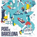 PORT DE BARCELONA. Ilustración+animación. Projekt z dziedziny Grafika wektorowa,  Manager art, st, czn, Animacje 2D,  Projektowanie plakatów, Animowana Ilustracja i Produkcja audiowizualna użytkownika Juanma García Escobar - 05.06.2026
