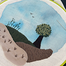 Embroidered Landscape . Embroider, Fiber Arts, Traditional illustration, and Textile Design project by jaiart - 06.16.2026