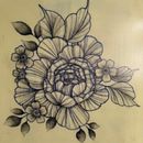 Peony. Un projet de Conception de tatouage, Illustration traditionnelle et Illustration botanique de oliwiapanda6 - 29.06.2026