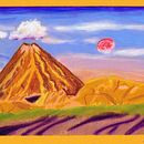 Mt Ngauruhoe and the blood moon. Un projet de Illustration traditionnelle, Beaux Arts, Dessin au cra, on, Dessin , et Dessin artistique de Sue - 04.07.2026