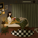 Late night reading✨ . Un proyecto de Ilustración tradicional, Ilustración digital, Dibujo digital, Sketchbook y Narrativa de Amanda Sanchez - 10.07.2026