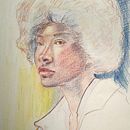 Portrait drawing with coloured pencils . Desen, Desen de portret, Caiet de schițe și Desen în creion colorat de Victoria Hindle - 07.12.2026