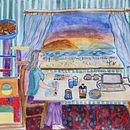 Self portrait of myself in the Texas Hill Country at Sunrise. Drawing project by Shannon Sweeney - 07.19.2026