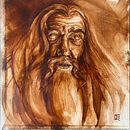Ritratto monocromatico di Gandalf. Artes plásticas, Pintura, Desenho de retrato, e Pintura a óleo projeto de Egidio Calabrese Violetta - 10.08.2026