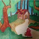 Chapeuzinho Vermelho . Een project van Traditionele illustratie,  Beeldende kunst, Schilderij, Tekening met potlood,  Tekening, Aquarelschilderen, Kinderillustratie y Verhaallijn van Sabrina Soares - 10.08.2026
