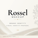 Identidad visual — Rossel Makeup. Un progetto di Design, Branding, Brand identity, Gestione progetti di design, Design editoriale, Graphic design, Tipografia, Design di loghi, Design digitale, Design tipografico e Teoria del colore di Sebastían Rodríguez - 14.08.2026