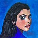 Lady in blue . Projekt z dziedziny Malarstwo olejowe użytkownika jacquelinehewitt2012 - 24.08.2026