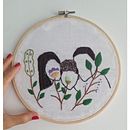 Retrato bordado con elementos botánicos. Un projet de Broderie , et Design textile de Keli - 26.08.2026