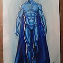 Versión del Doctor Manhattan . Ilustração tradicional, Design de personagens, Pintura, Comic, e Pintura Acrílica projeto de Carlos Adrián De La Paz Almaraz - 07.09.2026