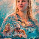 Rūta Meilutytė. Un projet de Illustration traditionnelle, Dessin et Illustration numérique de Mentiradeloro Esther Cuesta - 10.09.2026