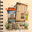 Esquisse Architecture . Een project van  Schetsen,  Tekening,  Architecturale illustratie, Sketchbook y  Illustratie met inkt van niz_slimi - 10.09.2026
