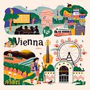 Vienna, Austria - My project for course: Vector Illustration for Vibrant Compositions . Een project van Vectorillustratie, Digitale illustratie y Digitale tekening van Volha Frantsouzowa - 22.09.2026