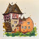Final project: a building somewhere in Liechtenstein 🇱🇮  . Membuat sketsa, Menggambar, Ilustrasi Arsitektur, Buku sketsa & Ilustrasi Tinta proyek oleh Helen Huber - 10.02.2026