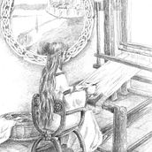 The Lady of Shalott. Traditional illustration project by Natalia Salvador - 07.17.2011