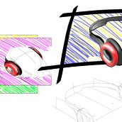 audifonos. Design, and Traditional illustration project by Carlos Julian Cuervo Ortiz - 10.12.2011