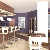 Infografía 3D Cafetería. Design, and 3D project by IngenioVirtual - 11.06.2011