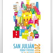 Cartel San Julián 2011. Design, and Traditional illustration project by Cora Carrasco - 11.14.2011
