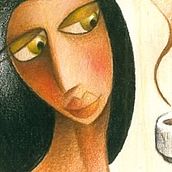 Coffee Lady. Traditional illustration project by Manuel Crespo - 04.22.2012