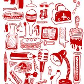 Red pattern. Un proyecto de Ilustración tradicional de Banessa Millet - 22.05.2012