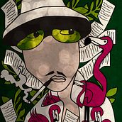 Hunter Thompson. Een project van  Ontwerp y Traditionele illustratie van Hallina Beltrao - 03.07.2012