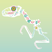 dinosaurios de azúcar. Traditional illustration project by Victoria Haf - 10.21.2012
