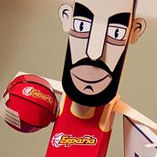 Pau Gasol - Paper Basketball Star. Design, Traditional illustration, Film, Video, TV, Photograph, and Advertising project by Luis Vanegas - 10.27.2012