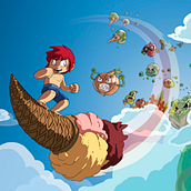 Ice Cream Surfer. Traditional illustration project by Stephen Hausdorff - 12.13.2012