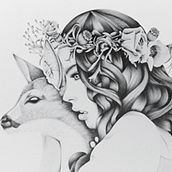 Deer Woman Illustration Kata Zapata. Design, and Traditional illustration project by ktalink - 12.16.2012