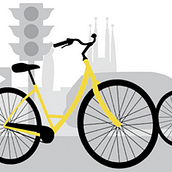 Biking in Barcelona. IT, Design, UX / UI, and Traditional illustration project by Natalia Solar - 01.20.2013