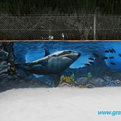 Mural marino en piscina. Un progetto di Illustrazione tradizionale di Graffiti Media - 28.04.2013