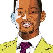 Caricatura Will Smith pintada. Traditional illustration project by María Yuste - 05.02.2013