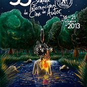 Cartel 35 Semana Internacional de Cine de Autor (Fonmiña). Un proyecto de Publicidad e Ilustración tradicional de Adrián Izquierdo - 07.06.2013