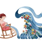 Tejiendo la primavera. Traditional illustration project by Sara Olmos - 07.03.2013