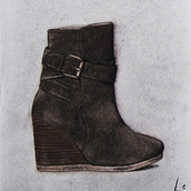 Massimo Dutti's Shoes. Design, and Traditional illustration project by Luis Miguel Falcón - 09.10.2013