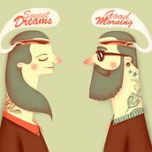 Tattoo girl & boy. Design, Advertising, and Traditional illustration project by Jotaká - 11.07.2013