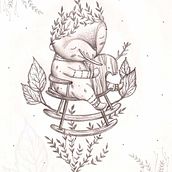 Sentado sobre mi caballito de madera. Traditional illustration project by pipah - 11.29.2013