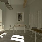 restaurant render. Design, 3D, Interior Design, and Set Design project by Maite Abarizketa Larrañaga - 01.05.2014