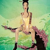 Japanese Pin up . % andrea_garcia_malo_de_molina tarafından hazırlanan Tasarım, Geleneksel illüstras, Ve on projesi - 01.09.2014