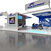 Stand Power Electronics. Feria Inter Solar 2013 (Alemania). Un proyecto de Diseño y 3D de Paula Jimenez Peiro - 05.03.2013