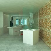 Showroom para diseñadores emergentes. Design, and 3D project by Angela Aneiros Maceira - 02.02.2012